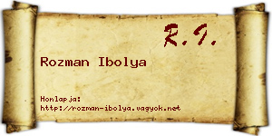 Rozman Ibolya névjegykártya